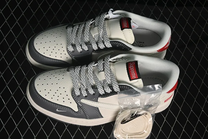 All categories Air Jordan Jordan series basketball shoes Air Jordan 1 Low high-end customized low-top sneakers Travis Scott x Fragment Design x Air Jordan 1 Low OG SP AJ1 Joe 1 Supreme joint beige black red tail low-top cultural casual sneakers QW5088-201